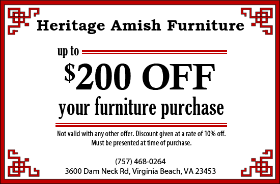 Heritage Amish Coupon